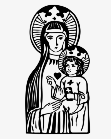 Transparent Blessed Virgin Mary Clipart - Gambar Bunda Maria Hitam Putih, HD Png Download, Free Download