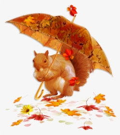 Autumn Rain Png Image - Animal In Autumn Png, Transparent Png, Free Download