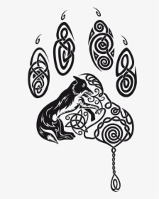 Wolves Transparent Celtic Banner Library Library - Celtic Wolf Paw Tattoo, HD Png Download, Free Download