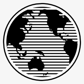 World Map Black And White Png - World Illustration, Transparent Png, Free Download