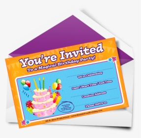 Horizontal Birthday Party Invitation - Invitation Clipart, HD Png Download, Free Download
