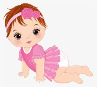 Cute Baby Girl Vector Clipart , Png Download - Baby Girl Clipart, Transparent Png, Free Download