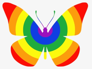 Rainbow Butterfly Clip Arts - Clip Art Butterfly Rainbow, HD Png Download, Free Download