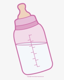 Baby Bottle Click To Save Image Girl Clipart Transparent - Clip Art Pink Baby Bottle, HD Png Download, Free Download
