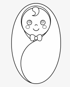 Wrapped In Coloring Pages - Simple Newborn Baby Drawing, HD Png Download, Free Download