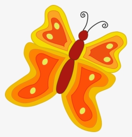Yellow And Orange Butterfly 555px - Desenho Borboletas Laranja Png, Transparent Png, Free Download