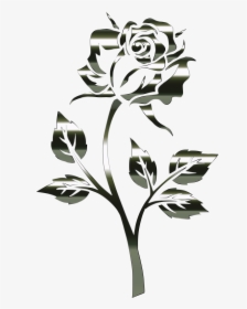 Polished Obsidian Rose Silhouette No Background Icons - Flower Silhouette No Background, HD Png Download, Free Download