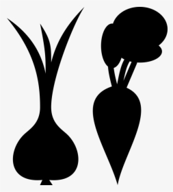 Plant,silhouette,neck - Black And White Onion Vector, HD Png Download, Free Download