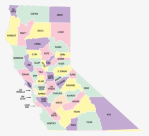 Norcal County Map - Map Of California Counties Png, Transparent Png, Free Download