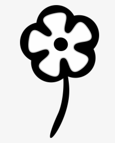 Floral Clipart Symbol - Black And White Flower Graphic, HD Png Download, Free Download