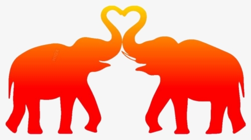 Elephant Love Heart Png Vector - Silhouette Elephant, Transparent Png, Free Download