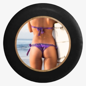 Jeep Wrangler Tire Cover With Sexy Bikini Girl - Lingerie Top, HD Png Download, Free Download