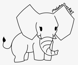 Pink Elephant Lineart - Elephant Base F2u, HD Png Download, Free Download