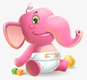 Baby Elephant Vector Cartoon Character, HD Png Download, Free Download
