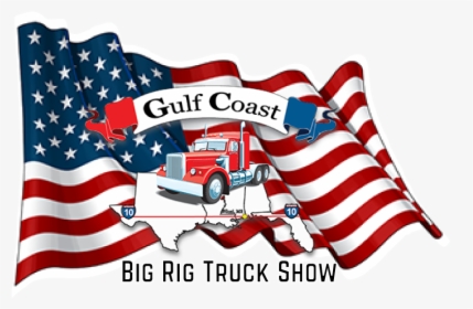 Gcbrts Logo Truck Show White - Wavy American Flag Drawing, HD Png Download, Free Download