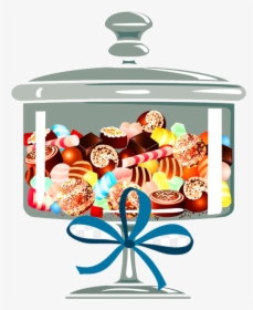 Jar Of Candy Lollipop Cartoon Free Transparent Png - Candy, Png Download, Free Download