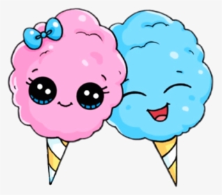Transparent Candy Floss Clipart - Cute Kawaii Cotton Candy, HD Png Download, Free Download
