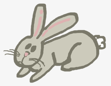 Grey Easter Rabbit - Bunny Doodle Png, Transparent Png, Free Download