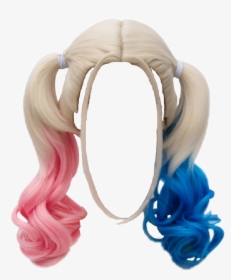 Piggytails Wig Harleyquinn Blonde Redandblue - Pigtails Wig, HD Png Download, Free Download