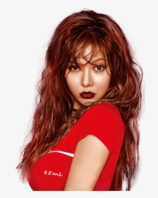 Hair,hairstyle,red,brown Hair,layered Hair,hair Coloring,chin,long - Png Hyuna, Transparent Png, Free Download