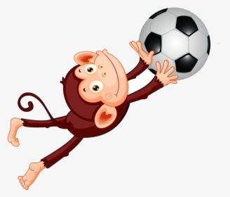 Monkey Clipart Soccer - Monkey Clipart Playing Sports, HD Png Download, Free Download