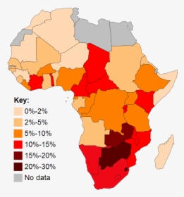 Aids In Africa - Hiv Aids Africa Map, HD Png Download, Free Download