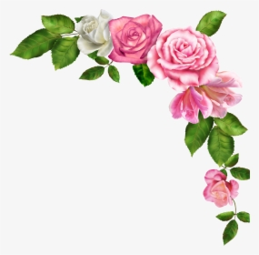 Borders And Frames Pink Flowers Clip Art - Pink Flower Border Png, Transparent Png, Free Download