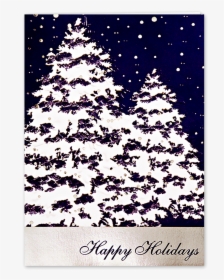 Picture Of Snow Covered Trees Greeting Card - Christmas Tree, HD Png Download, Free Download