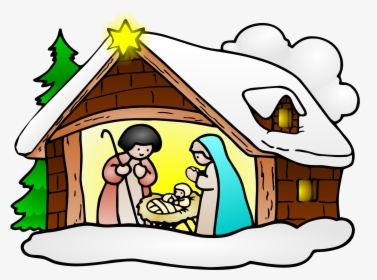 Clip Clipart Christmas Religious - Clipart Christmas Nativity Scene Cute, HD Png Download, Free Download