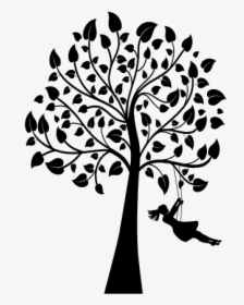Tree Swing Pictures - Girl On Tree Swing Silhouette, HD Png Download, Free Download