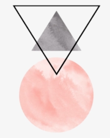 #blush #pink #grey #circle #round #triangle #geometricshapes - Triangle, HD Png Download, Free Download