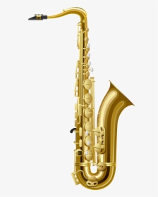 Gold Saxophone Png Clipart - Musical Instrument Png, Transparent Png, Free Download