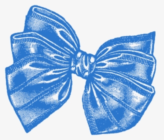 Vintage Blue Bow Illustration, HD Png Download, Free Download