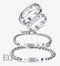 Gifts For Men Gifts For Women King Queen Silver Bracelets - King And Queen Anillos, HD Png Download, Free Download