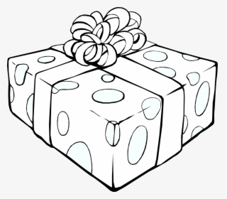 Gift Present Ribbon Free Picture - Gift Box Clipart Black And White, HD Png Download, Free Download