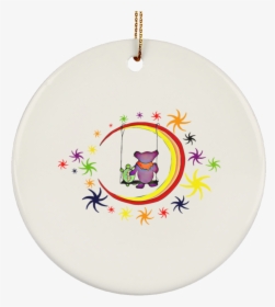 Terrapin Bear Moon Swing Ceramic Circle Tree Ornament - Christmas Ornament, HD Png Download, Free Download
