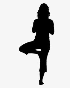 Woman Yoga Png - Woman Tree Pose Silhouette, Transparent Png, Free Download