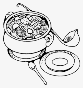 Soup Tureen Clip Arts - Pot Of Soup Black And White, HD Png Download, Free Download