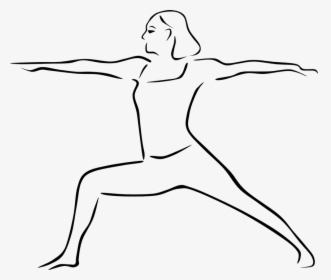 Yoga, Youg Pose, Virabhadrasana, Stretching, Stretch - Drawing Of Yoga Poses, HD Png Download, Free Download