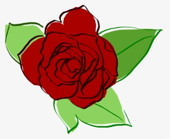 Rose, Red Rose, Flower, Flora, Green Leaf, Nature, - Flower Rose Drawing Png, Transparent Png, Free Download