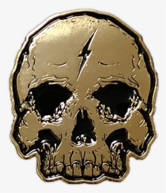 Gold Lightning Skull Enamel Pin By Seventh - Skull, HD Png Download, Free Download