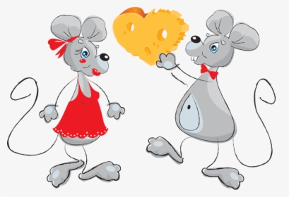 Transparent Cute Mouse Png - Male And Female Mouse Cartoon, Png Download, Free Download