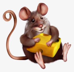 With Cheese Cartoon Mice - Mouse With Cheese Cartoon, HD Png Download, Free Download