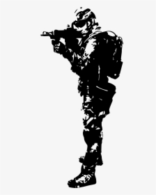 Soldier Aimed Rifle Silhouette Vector Graphic Clip - Stock Photography, HD Png Download, Free Download