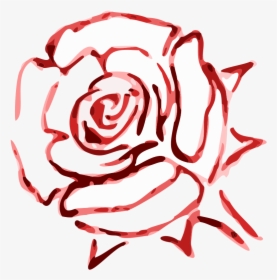 Related Pictures Two Roses Clipart Rose Wedding Program - Red Rose Outline Clipart, HD Png Download, Free Download