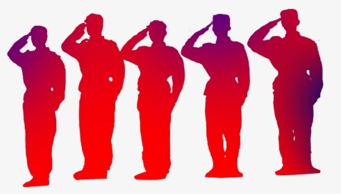 Clip Art Saluting Soldier Silhouette - Soldiers Salute Silhouette Png, Transparent Png, Free Download