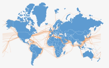Fiber Optics Map World, HD Png Download, Free Download