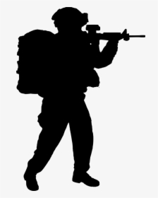 Silhouette, Soldier, Armour, Machine Gun, Army, Armed - Fr Acu, HD Png Download, Free Download