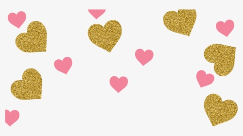 Transparent Confetti Background Vector Png - Pink And Gold Heart Png, Png Download, Free Download