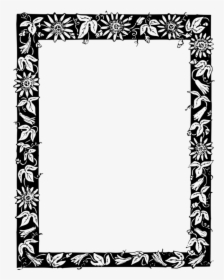 Picture Frame,visual Arts,flower - Black And White Rectangle Border, HD Png Download, Free Download